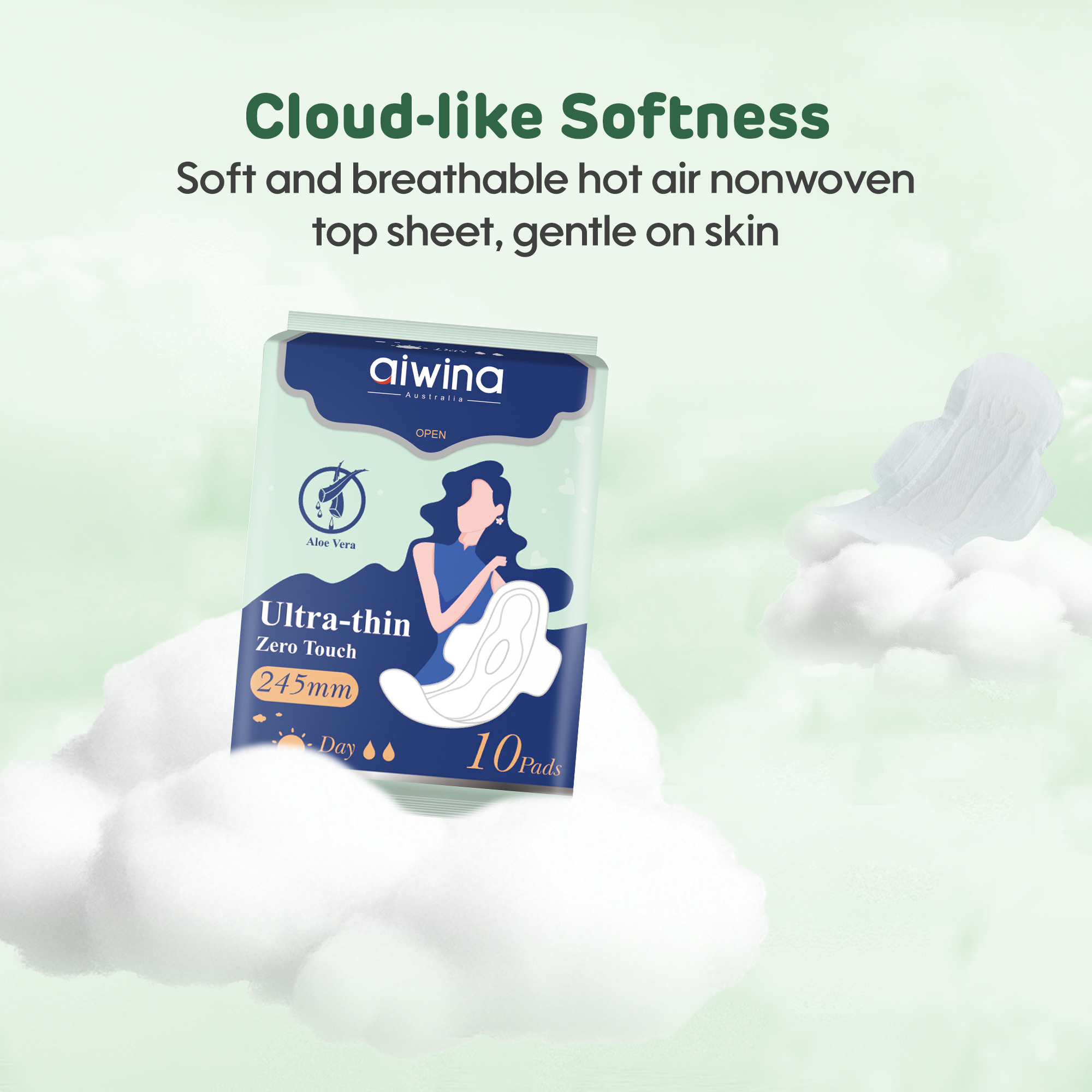 Serviettes Hygiéniques (noyau absorbant * 245mm de 10 serviettes)